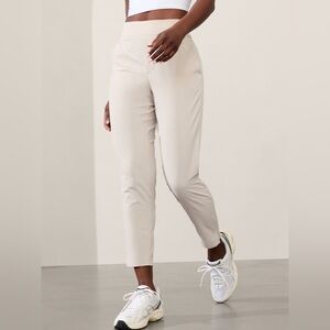 Athleta - Textured Slim Ankle Trousers Stretch Woven Work to Weekend